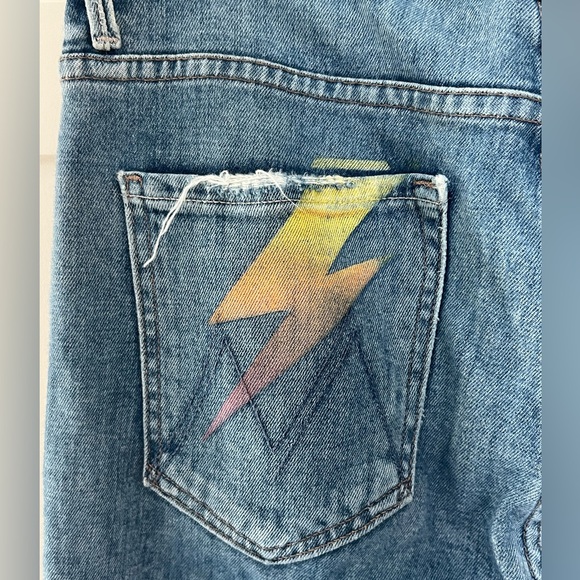 MOTHER - The Stunner Ankle Step Fray Jeans in Helter Skelter SIZE 27 Pre-owned - Picture 3 of 10
